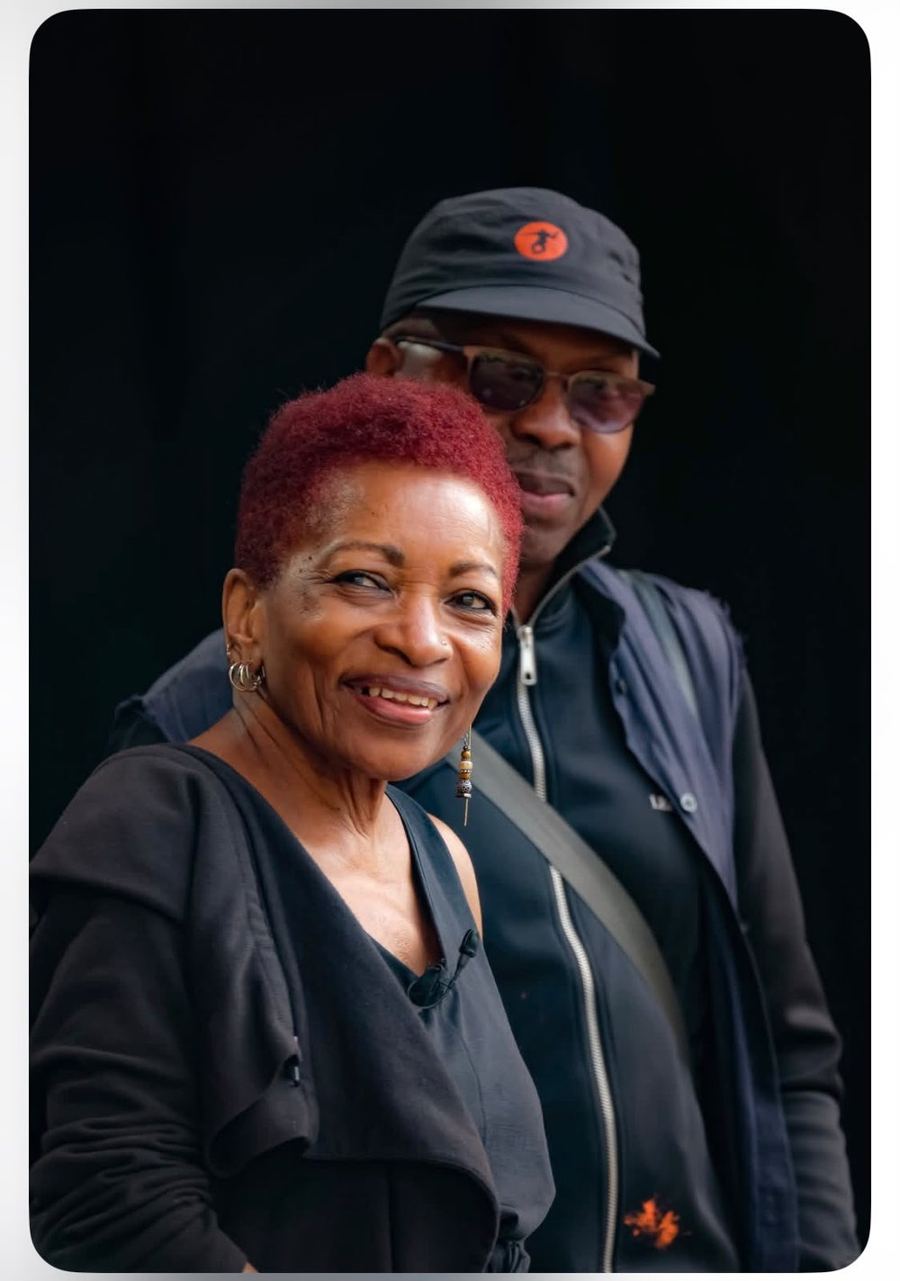 Dr Bonnie Greer OBE with Lanre Olagoke MBE